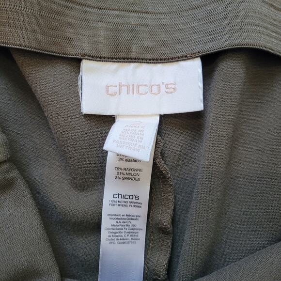 Chico's Size 2 US 12 Juliet Ankle Pants Ambered Olive Straight Leg Dress Pants - Picture 6 of 9